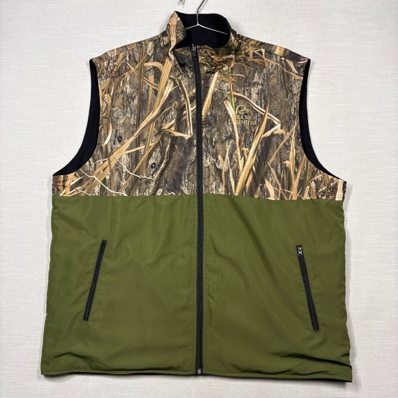 Ducks Unlimited Other - Mossy Oak Ducks Unlimited Fleece Lined Vest Mens XL Shadow Grass Habitat Camo